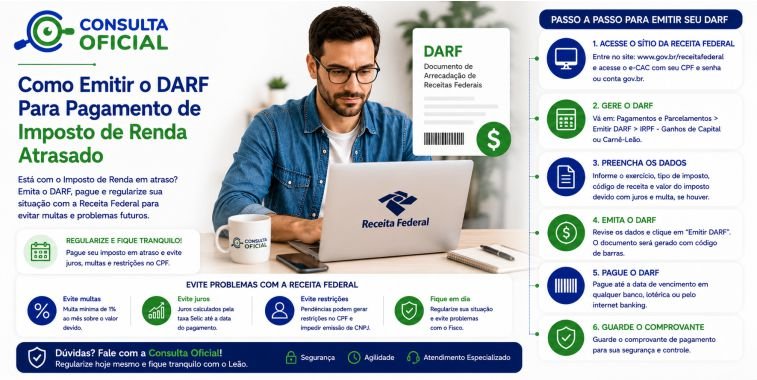 Como Emitir o DARF Para Pagamento de Imposto de Renda Atrasado