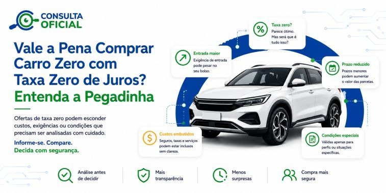 Vale a Pena Comprar Carro Zero com Taxa Zero de Juros? Entenda a Pegadinha